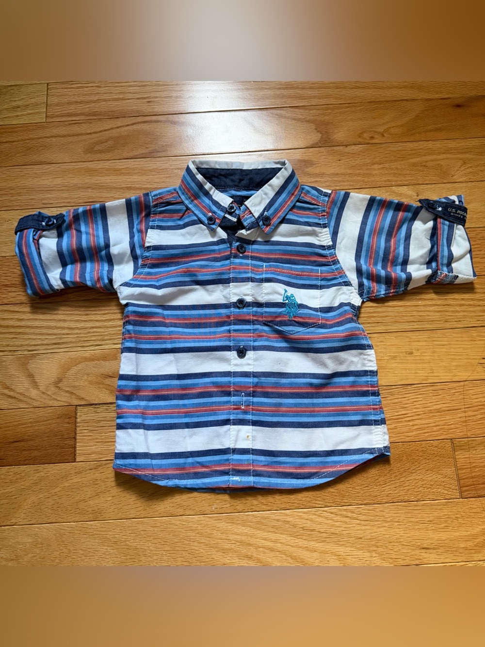 U.S. Polo Assn. Striped Button-Down Shirt - Blue, Navy & Red